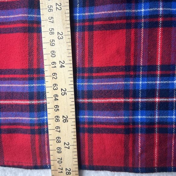 J.Crew Mercantile L Women’s Quarter Zip Tartan Plaid Red Flannel - Picture 8 of 10